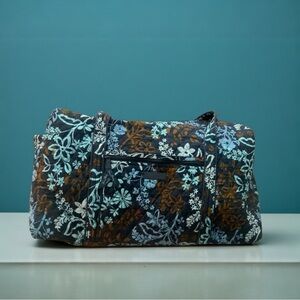 Vera Bradley Blue and Brown Floral Travel Bag